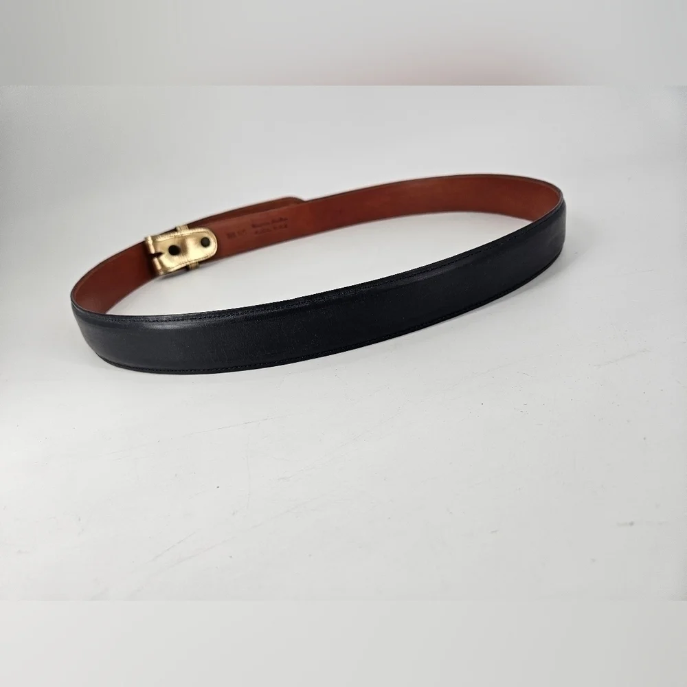 Custom NAVY Blue GOLD RED Genuine Leather Interchangeable BELT STRAP sz 45